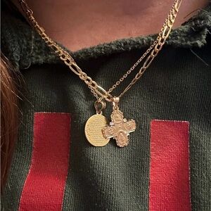 14k Yellow Gold Catholic Saints
Cross Charm Pendant